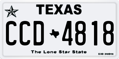 TX license plate CCD4818