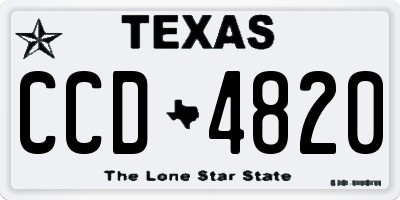 TX license plate CCD4820