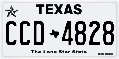 TX license plate CCD4828