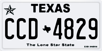 TX license plate CCD4829