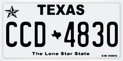 TX license plate CCD4830