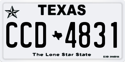 TX license plate CCD4831