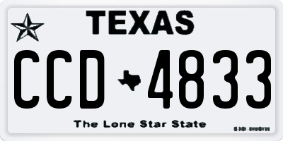 TX license plate CCD4833