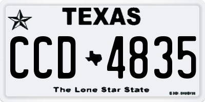 TX license plate CCD4835