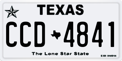 TX license plate CCD4841