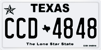 TX license plate CCD4848
