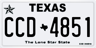 TX license plate CCD4851
