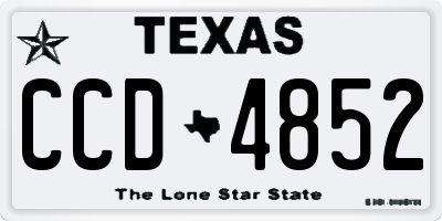 TX license plate CCD4852