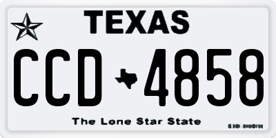 TX license plate CCD4858