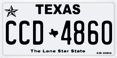 TX license plate CCD4860