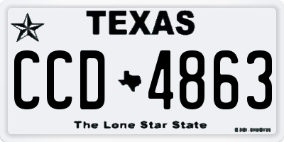 TX license plate CCD4863