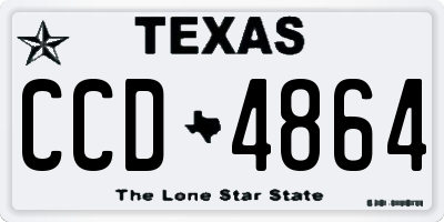 TX license plate CCD4864
