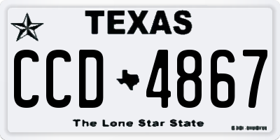 TX license plate CCD4867