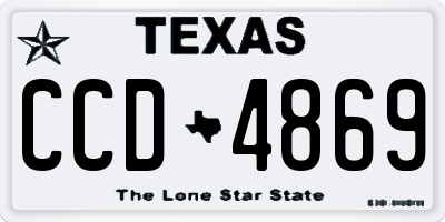 TX license plate CCD4869