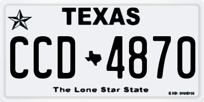 TX license plate CCD4870