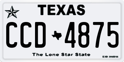 TX license plate CCD4875
