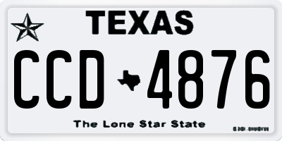 TX license plate CCD4876