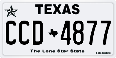 TX license plate CCD4877
