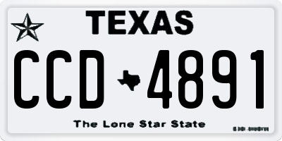 TX license plate CCD4891