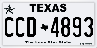 TX license plate CCD4893