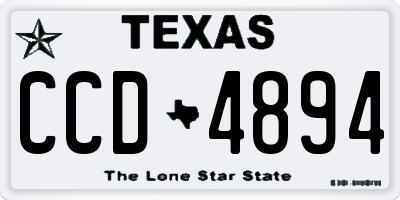 TX license plate CCD4894