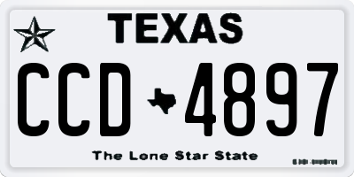TX license plate CCD4897
