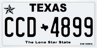 TX license plate CCD4899