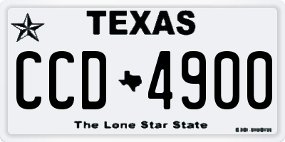TX license plate CCD4900