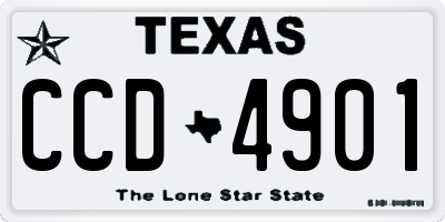 TX license plate CCD4901