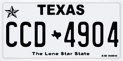 TX license plate CCD4904