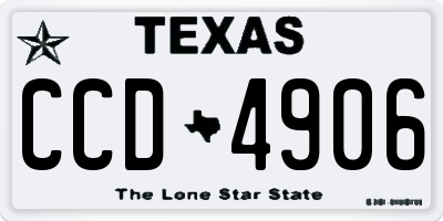 TX license plate CCD4906