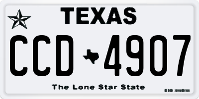 TX license plate CCD4907