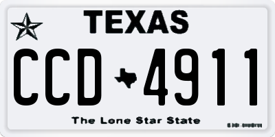 TX license plate CCD4911