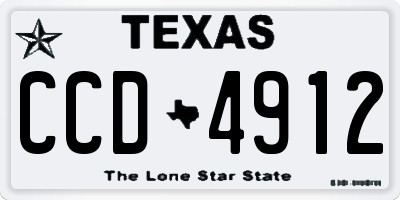TX license plate CCD4912