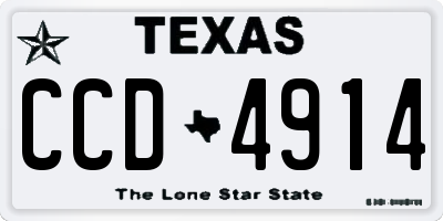 TX license plate CCD4914