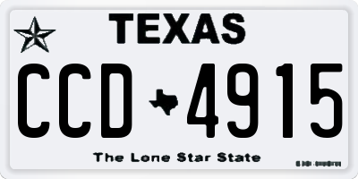 TX license plate CCD4915