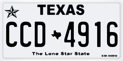 TX license plate CCD4916