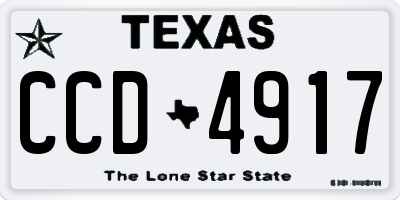 TX license plate CCD4917