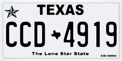 TX license plate CCD4919
