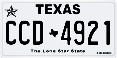 TX license plate CCD4921