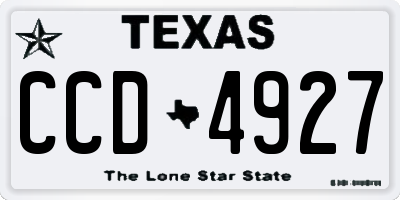 TX license plate CCD4927