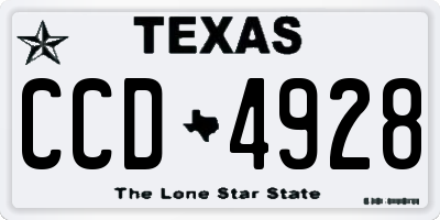 TX license plate CCD4928