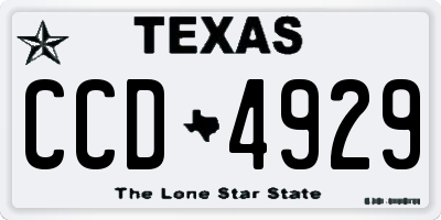 TX license plate CCD4929