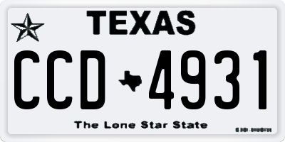 TX license plate CCD4931