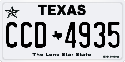 TX license plate CCD4935