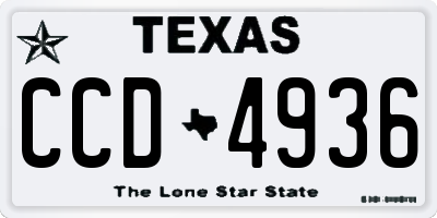 TX license plate CCD4936