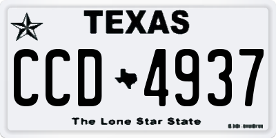 TX license plate CCD4937