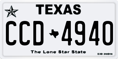 TX license plate CCD4940