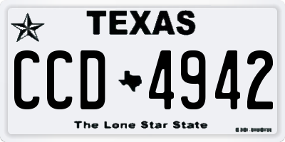 TX license plate CCD4942