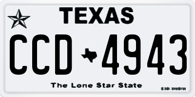 TX license plate CCD4943